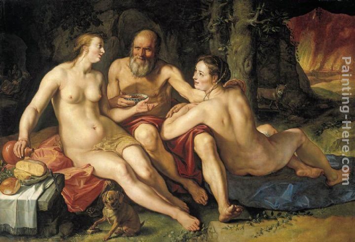 Hendrick Goltzius Lot and his Daughters